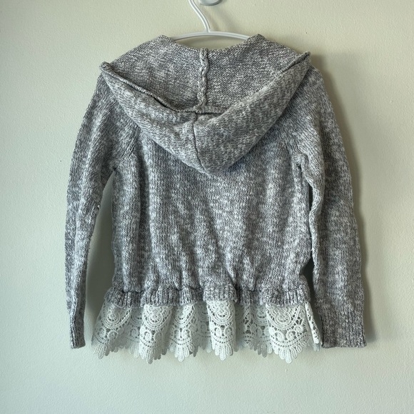 Abercrombie Kids girls cozy cotton hooded sweater with lace layer size 3-4 - Picture 9 of 9